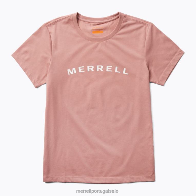 camiseta de manga curta com logomarca (jws26368-627) Merrell mulheres 4820N1301 cinza rosa roupas