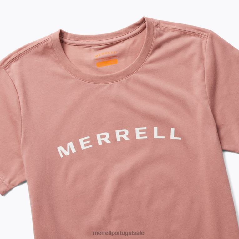 camiseta de manga curta com logomarca (jws26368-627) Merrell mulheres 4820N1301 cinza rosa roupas