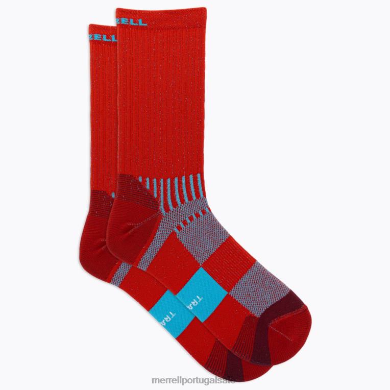Meia leve para corredor de trilha (jss27021-600) Merrell unissex 4820N470 vermelho acessórios
