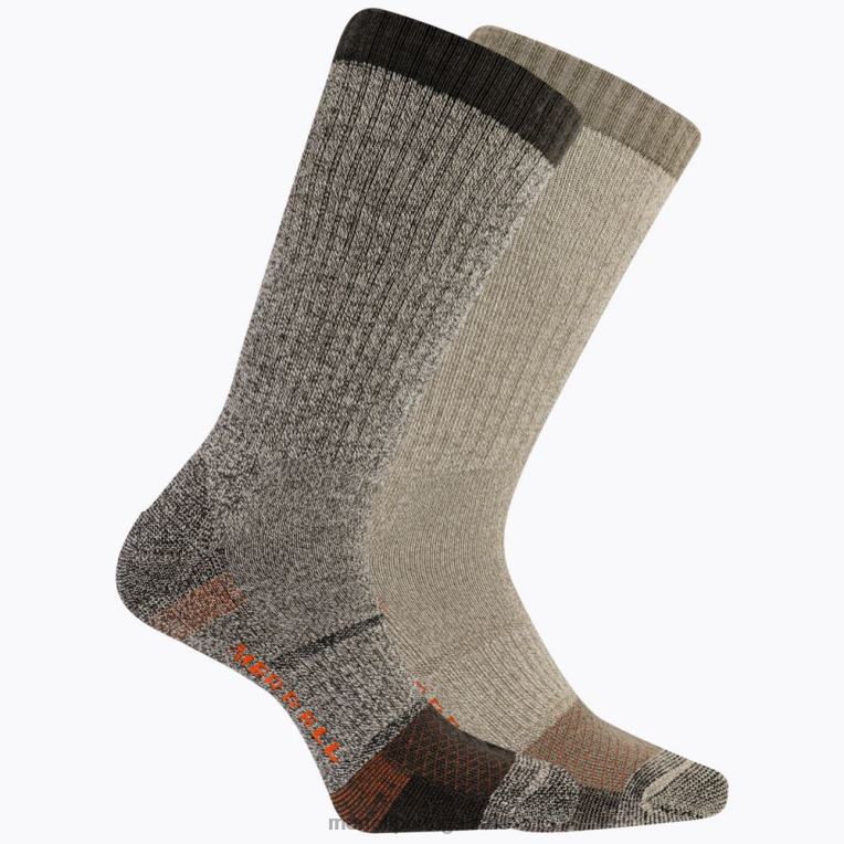Pacote com 2 meias reforçadas com biqueira de aço (jss26717-238) Merrell unissex 4820N315 bunda marrom. acessórios