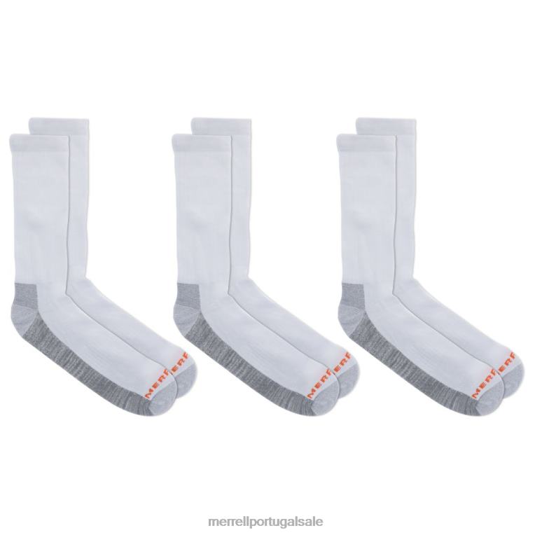 pacote de 6 meias para equipe de trabalho (jss26719-100) Merrell unissex 4820N265 branco acessórios