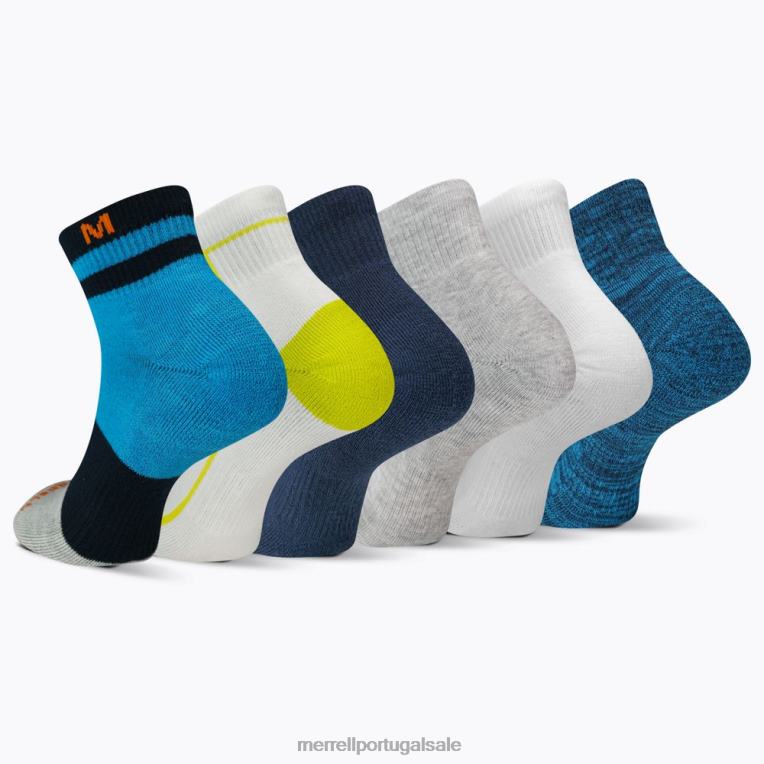 pacote de 6 quartos de almofada (jss27019-431) Merrell unissex 4820N222 azul sortido acessórios