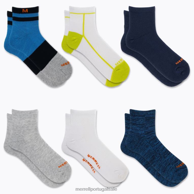 pacote de 6 quartos de almofada (jss27019-431) Merrell unissex 4820N222 azul sortido acessórios